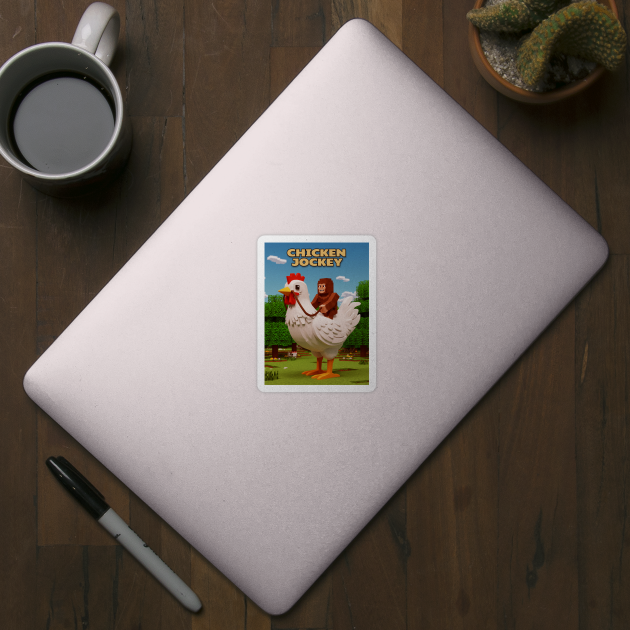 Chicken-Jockey - Funny Bigfoot riding chicken by Megadorim